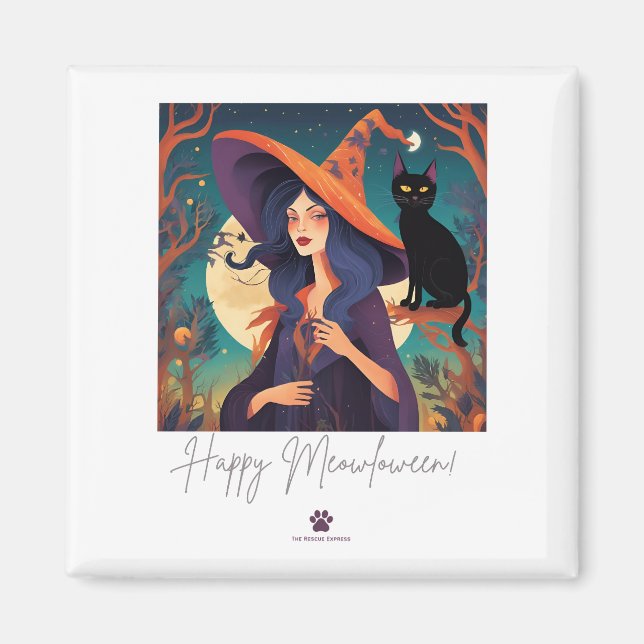 Joyeux Meowloween ! Magnet (Devant)