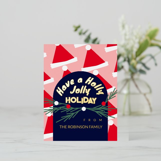 Joyeux message de vacances de Noël rose mignon (Debout devant)