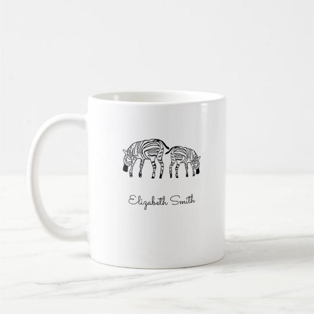Joyeux mignon Kenya Zebras White Mug (Gauche)