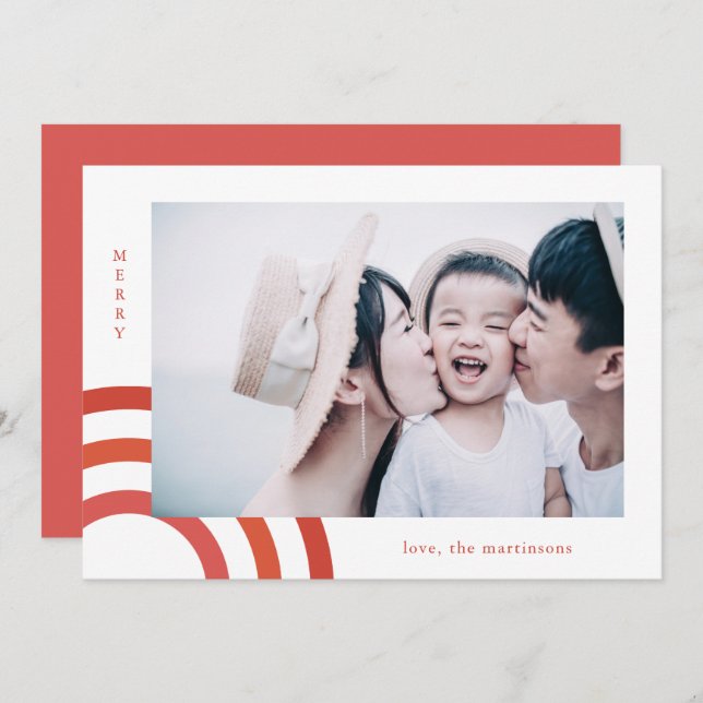 Joyeux moderne avec Geo rose Photo (Devant / Derrière)