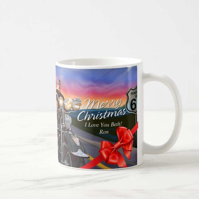 Joyeux motards de Noël 1 Mug (Droite)