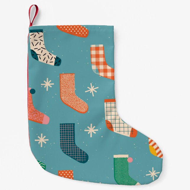 Joyeux motif chaussettes de Noël en illustration. (Devant)