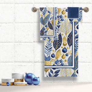 Joyeux Motif de Noël en or bleu #21 ID1009