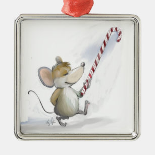 Joyeux Mouse Moe Ornement Carré