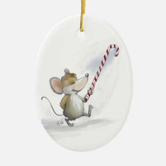 Joyeux Mouse Moe Oval Ornement (Devant)