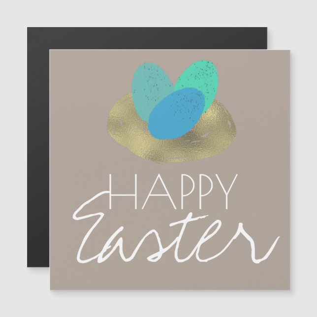 Joyeux nid d'or d'Oeuf de Pâques Speckled (Devant / Derrière)