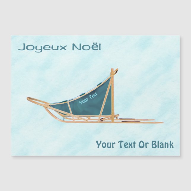 Joyeux Noё l - Chien traîné sur neige (Devant)