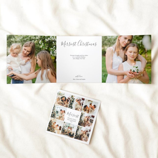Joyeux Noël 12 Photo Blanc Tri-Fold Holiday (Créateur téléchargé)