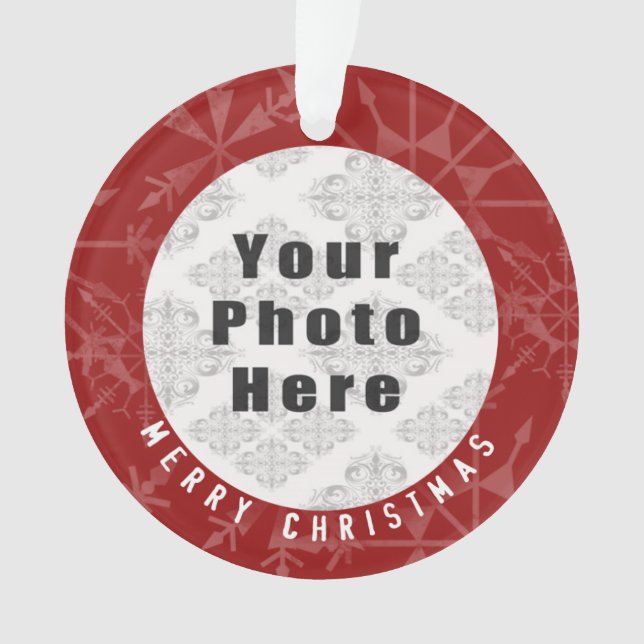 Joyeux Noël 1 flocon de neige/texte rouges de (devant)