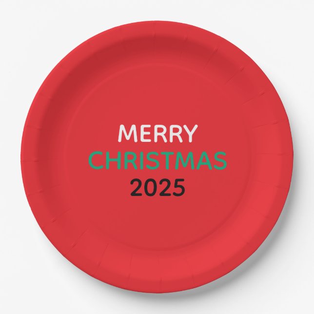 JOYEUX NOËL 2025 ASSIETTES EN PAPIER (Devant)