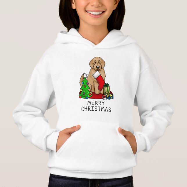 Joyeux Noël 2 Goldendoodle (rouge doré) mignonne (Devant)
