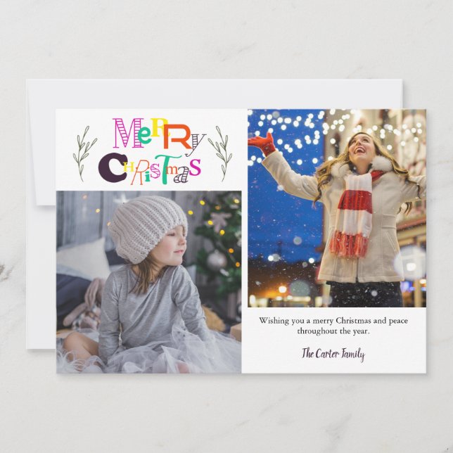 Joyeux Noël 2 Photo Collage Typographie Artsy (Devant)