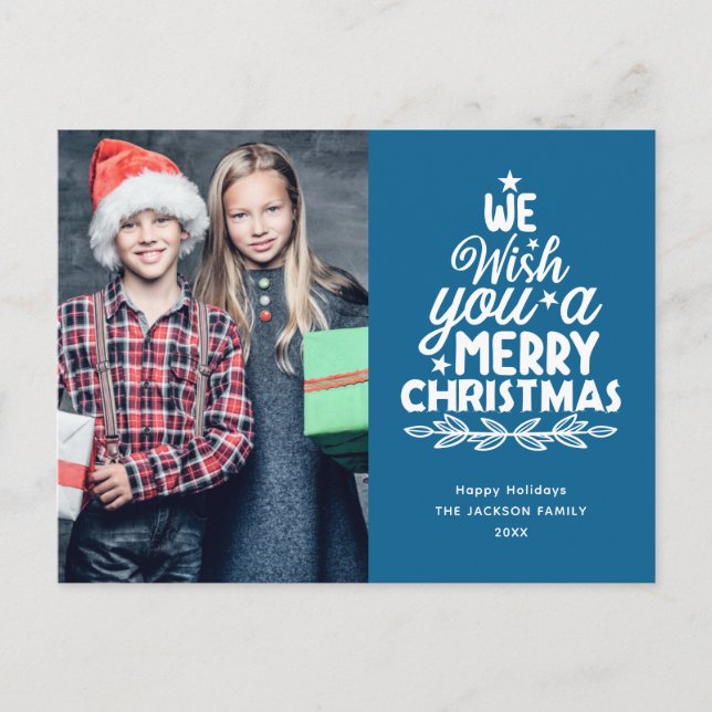 Joyeux Noël 2 photos Carte postale de vacances (Devant)