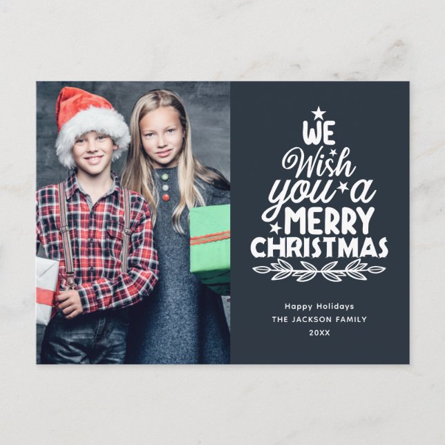 Joyeux Noël 2 photos Carte postale de vacances (Devant)