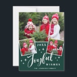 Joyeux Noël 3 PHOTO Carte de voeux de Noël<br><div class="desc">Carte de voeux Joyful Christmas 3 PHOTO Holiday. Apportez de la joie à vos proches et rendez la fête inoubliable avec cette collection : https://www.zazzle.com/collections/christmas_joyful_gold-119448944837872737?rf=238259176291992805 Pour plus de personnalisation,  cliquez sur le lien "customiser plus" et utilisez notre outil de design pour modifier ce modèle.</div>