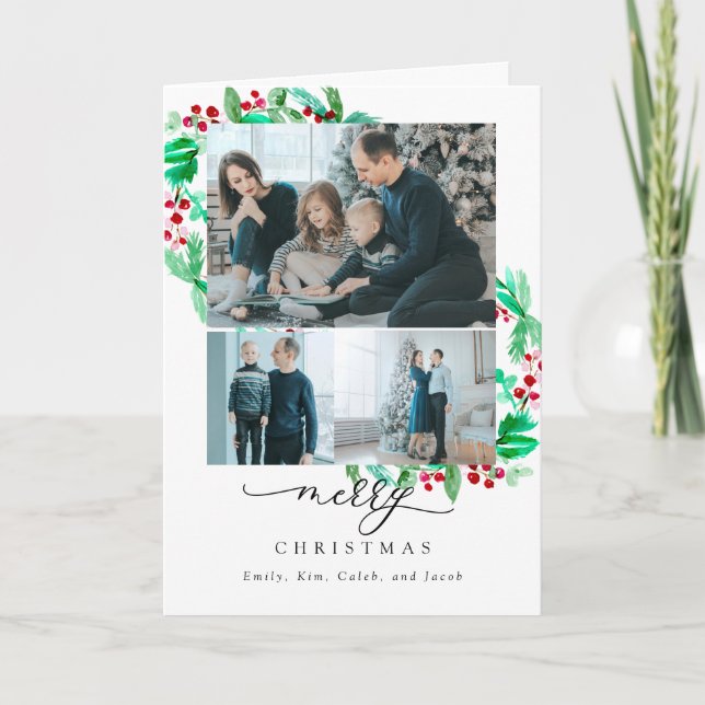 Joyeux Noël 3 Photo Collage de la couronne Vacance (Devant)