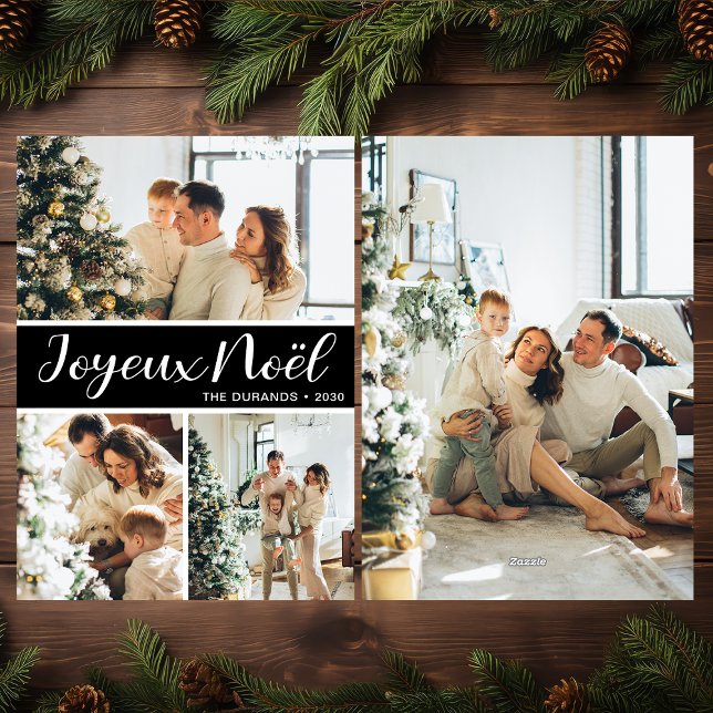 Joyeux Noel 4 Photo Carte de Vacances Plate (Créateur téléchargé)
