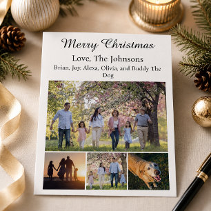 Joyeux Noël 4 Photo Famille Carte de vacances