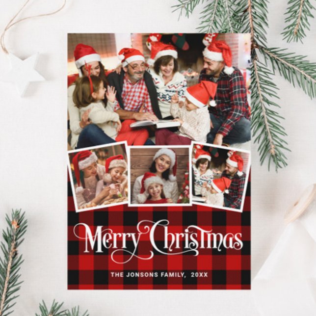 Joyeux Noël 4 PHOTO Grey Carte de vacances (Créateur téléchargé)