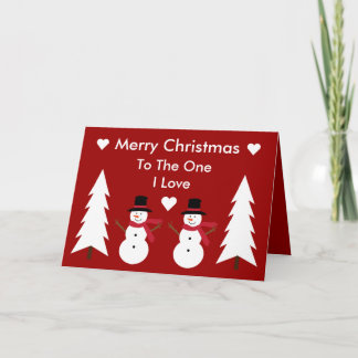 Joyeux Noël À Celui Que J'Aime Carte Snowmen
