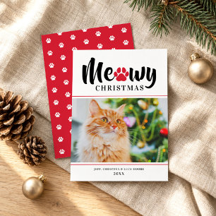 Joyeux Noël à chat Patte Rouge Photo