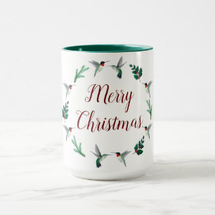 Joyeux Noël à gorge rubis colibris Mug