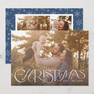 Joyeux Noël à la main Carte photo de vacances