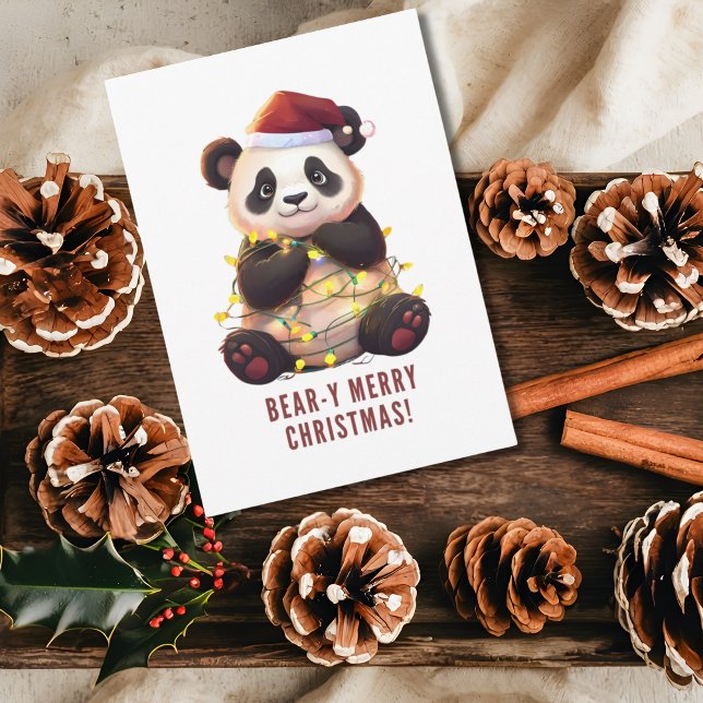 Joyeux Noël à l'ours ! Carte de vacances Panda Jou (Créateur téléchargé)
