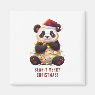 Joyeux Noël à l'ours ! Magnet Panda Joueur