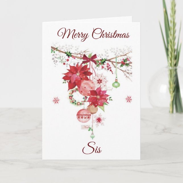 JOYEUX NOËL À **MA SOEUR** CARTE DE FÊTE (Devant)