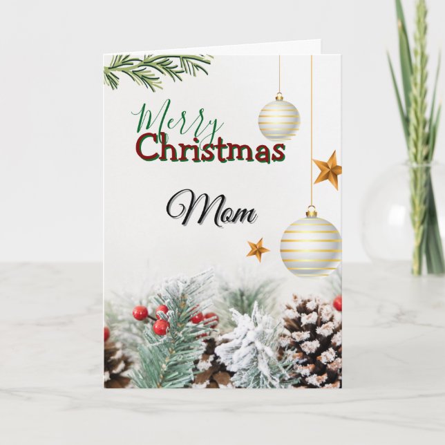 JOYEUX NOËL À MAMAN CARTE DE FÊTE (Devant)