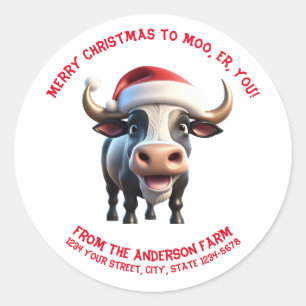 Joyeux Noël à Moo Retourner les étiquettes d'adres