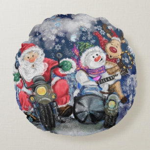 Joyeux Noël amis Funny Coussin rond