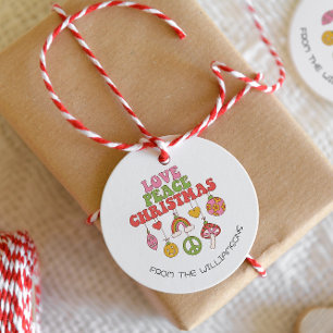 Joyeux Noël Amour Paix Étiquette Cadeau de Fêtes