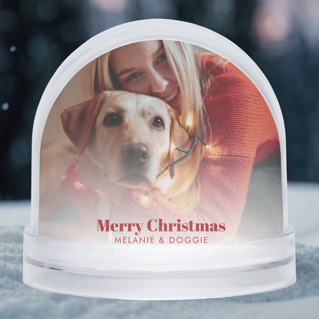 Joyeux Noël animal de compagnie et photo de famill (Merry Christmas Pet and Family Photo Custom Snow Globe)