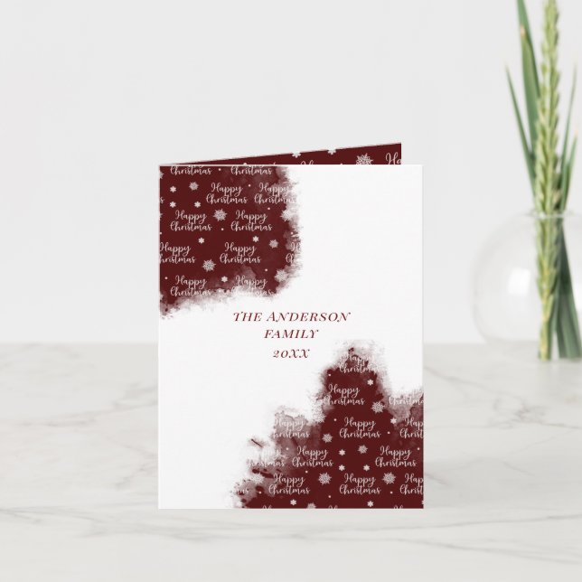 Joyeux Noël aquarelle laver carte photo (Devant)