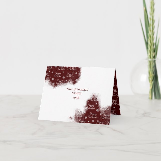 Joyeux Noël aquarelle laver carte photo (Devant)