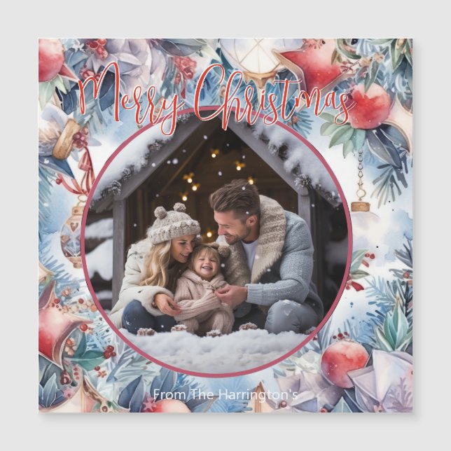 Joyeux Noël aquarelle photo décorative (Devant)