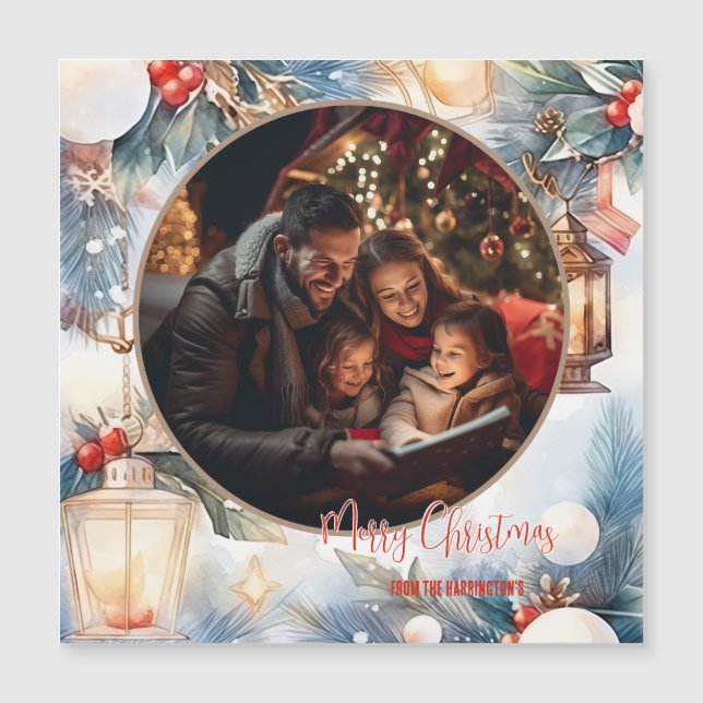 Joyeux Noël aquarelle photo décorative (Devant)