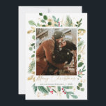 Joyeux Noël aquarelle verdure or rouge saint<br><div class="desc">Pour une personnalisation plus avancée de ce design,  il suffit de cliquer sur le bouton "Customiser" ci-dessus !</div>