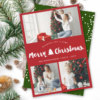 Joyeux Noël Arbre 3 Photo Collage Carte de vacance