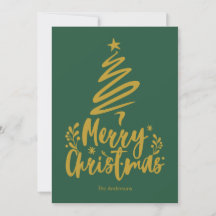 Joyeux Noël Arbre Carte de Noël verte