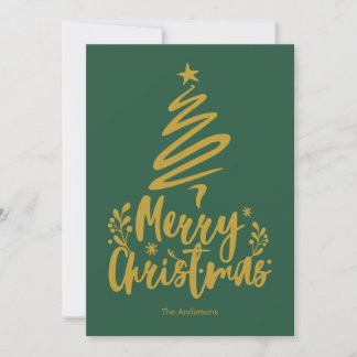 Joyeux Noël Arbre Carte de Noël verte