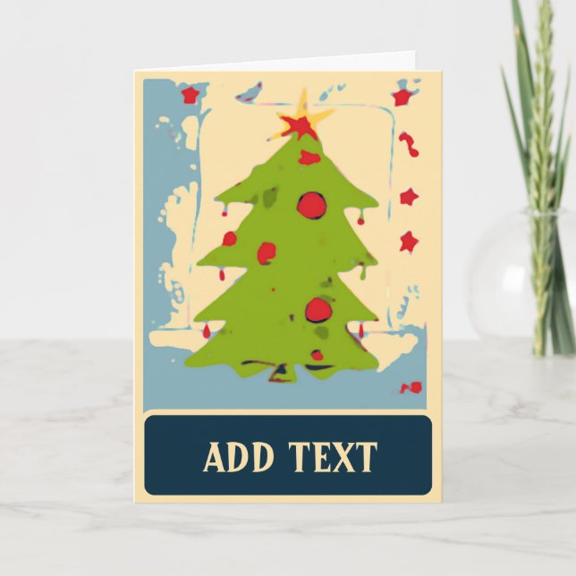 Joyeux Noël Arbre Carte de vacances (Devant)
