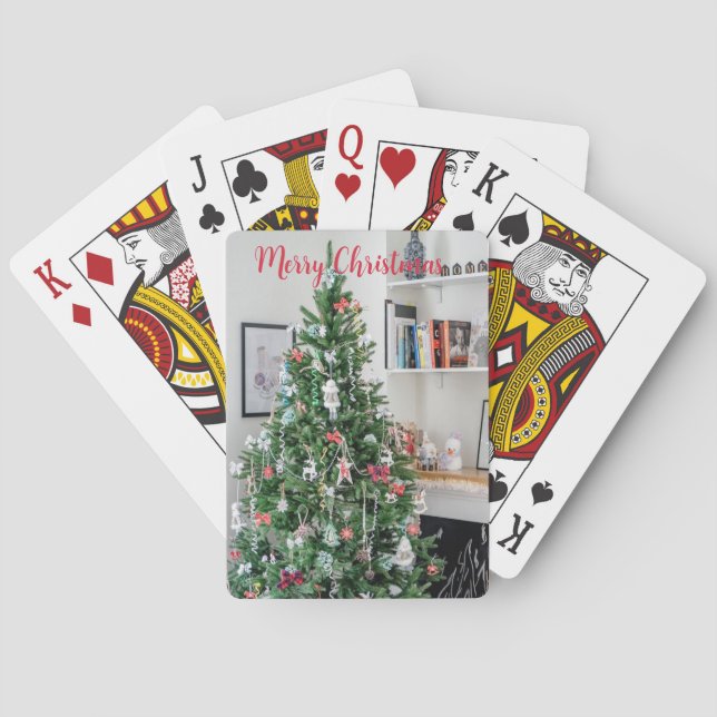 Joyeux Noël Arbre Classique Cartes de Jeu (dos)