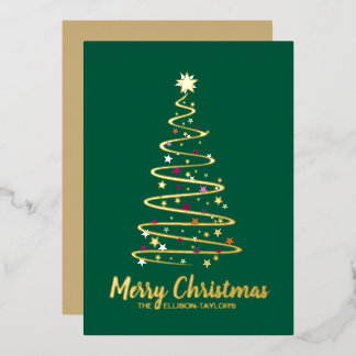 Joyeux Noël Arbre Foil Carte de vacances