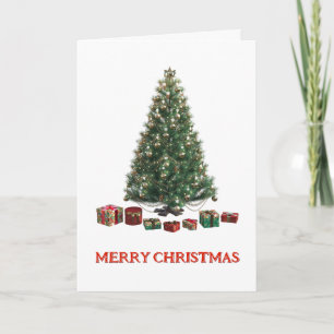 Joyeux Noël. Arbre (modèle 1) Carte pliée