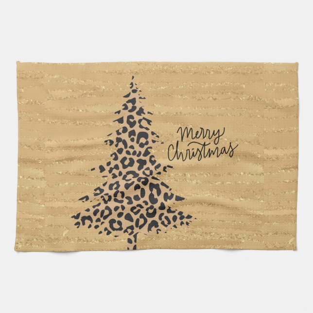 Joyeux Noël Arbre Serviettes de cuisine (Horizontal)