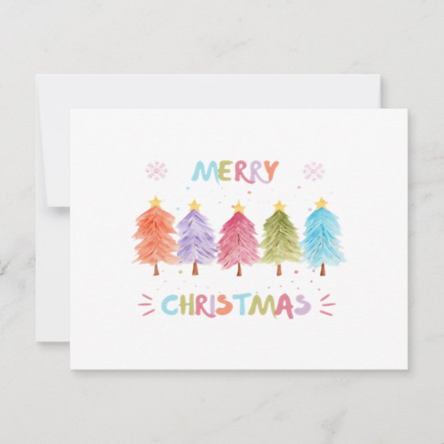 Joyeux Noël Arbres Colorés Essentiel (Devant)