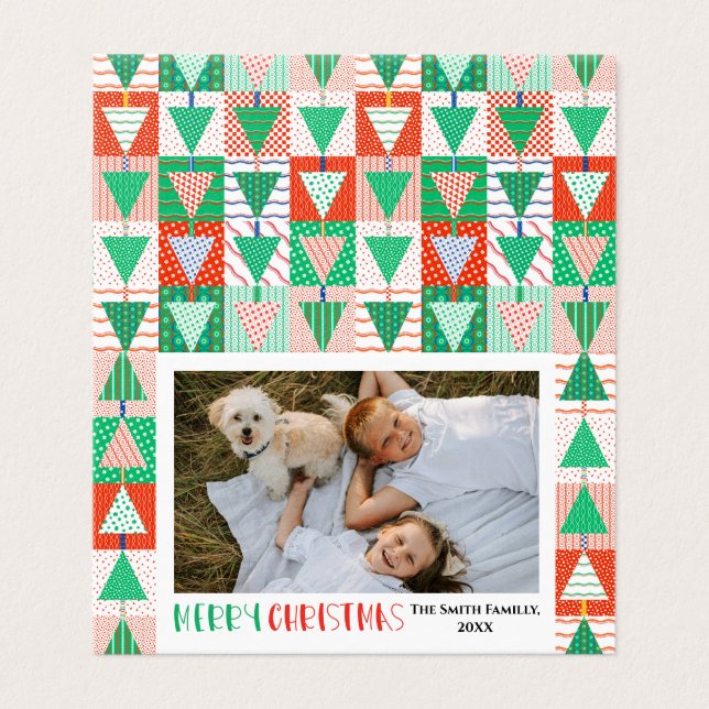 Joyeux Noël Arbres de Noël Patchwork Modernes (Outside Unfolded)